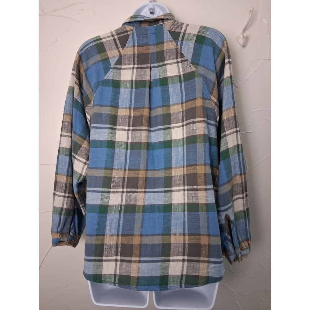 American Eagle Plaid Flannel Shirt Size XS Drop Shoulder Button Up Oversized - Picture 5 of 7